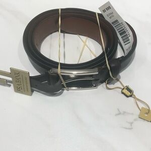 Jos. A. Bank Italian Genuine Dark Chocolate Brown Leather Belt New With Tags